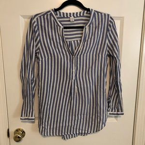 Blue and white striped top